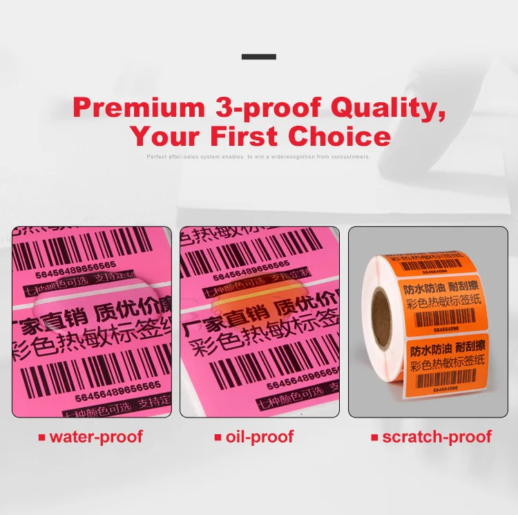 Direct Thermal Label Colorful Private Sticker Shipping Barcodes Self-Adhesive Blank Waterproof Thermal Label Rolls for Printer