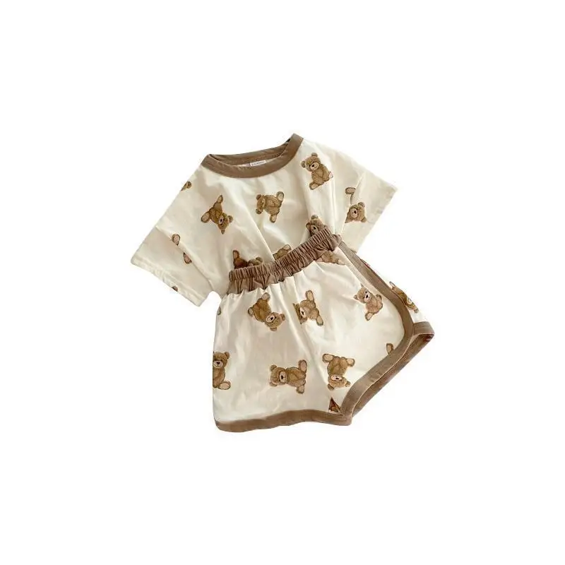 Sommer Baby Anzug Koreanische Zwei-Stück Baby Anzug Kleinkind Pyjamas Männer Und Frauen Baby Atmungsaktive Anzug kinder Homewear anzug