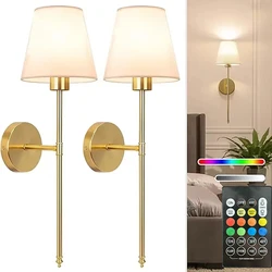 Retro Wall Lamp LED Charge Remote Control Bulb Sconce For Bathroom Bedroom Fireplace Interior Removable Waterproof Wall Lights
