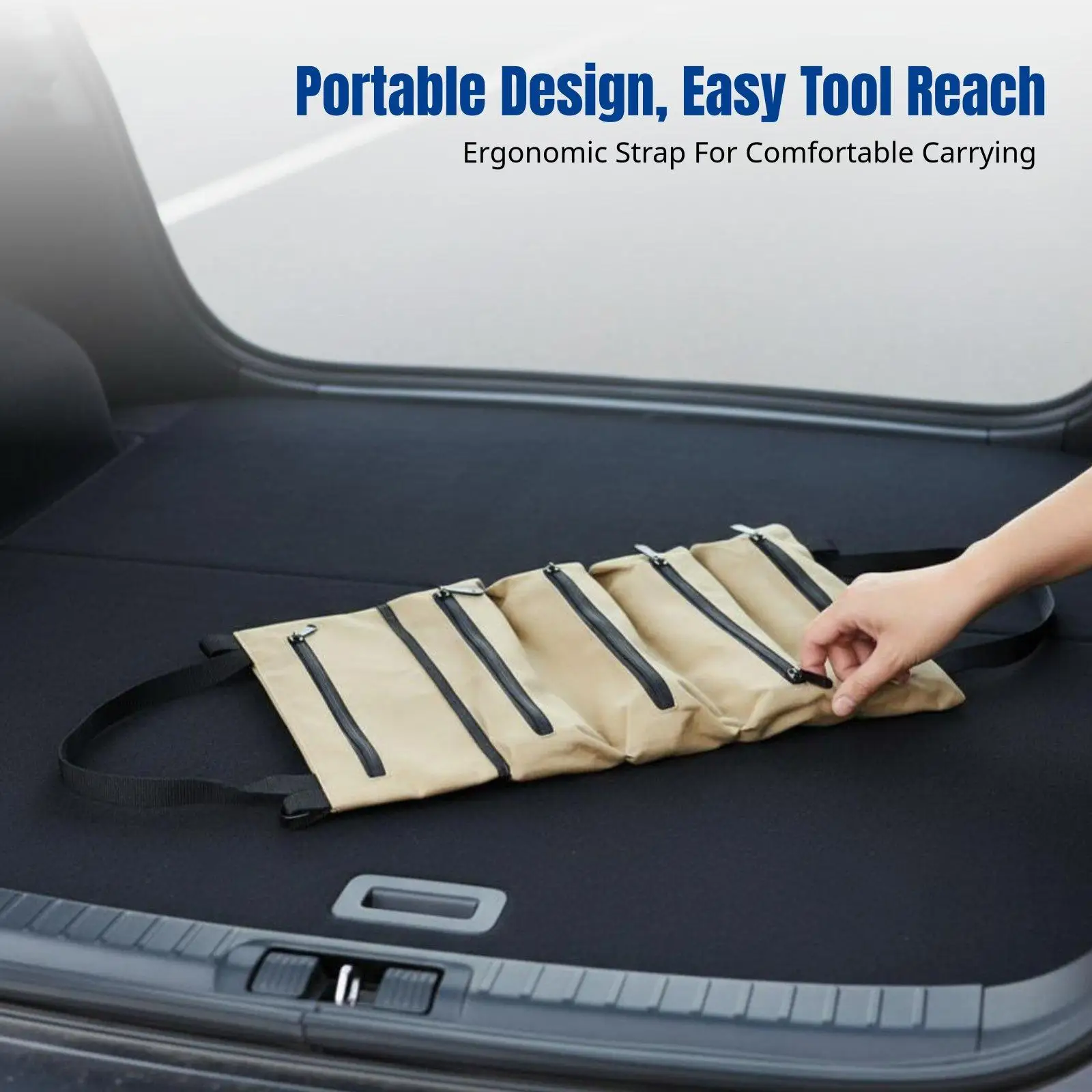 Durable Car Repair Organizer Tool Bag Large Oxford Cloth Compartment Storage for Auto Mechanic Work and Maintenance Kit
