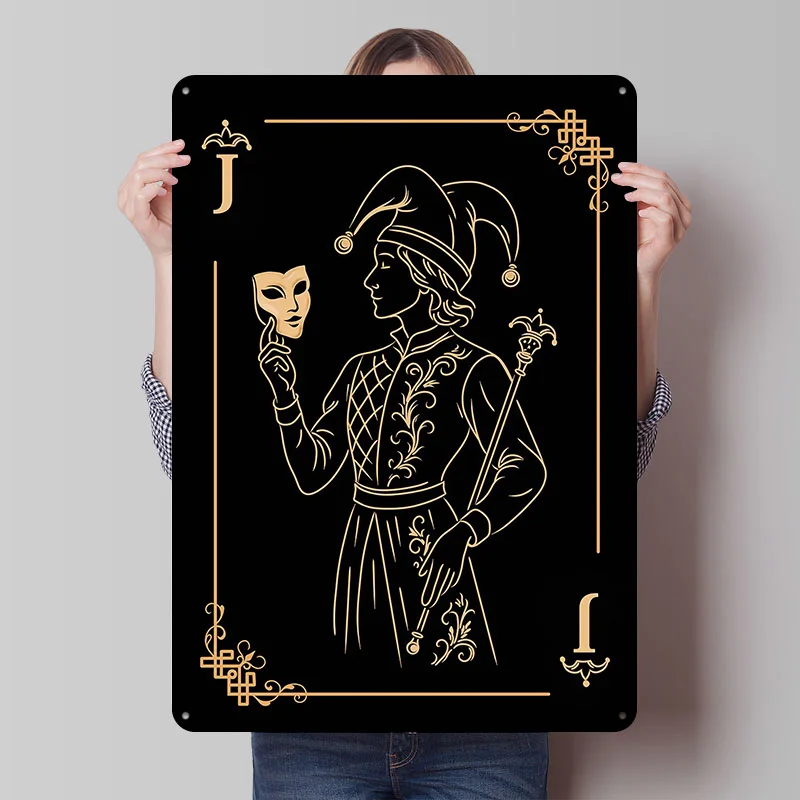 Joker Card Metal Poster Tin Signs Wall Art Home Decor Custom Metal Sign for Home Decoration Gaming Room Decoration Wand Deko