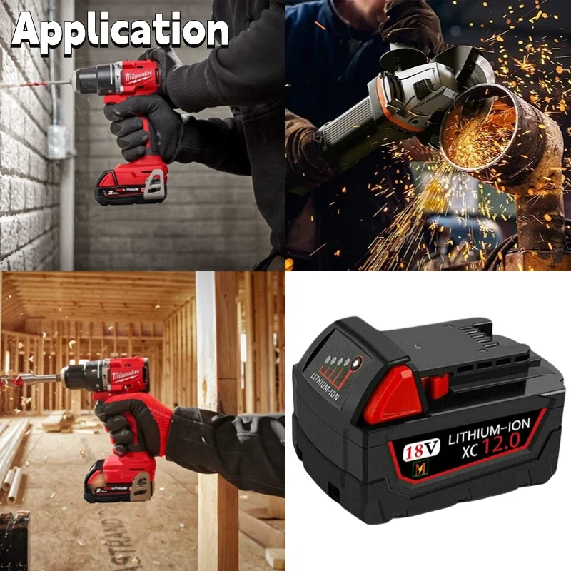 18V for Milwaukee M18 Battery M18B6 XC 9.0 Ah Li-Ion 48-11-1860 48-11-1852 Or Charger 48-11-1850 48-11-1840 Cordless Power Tools