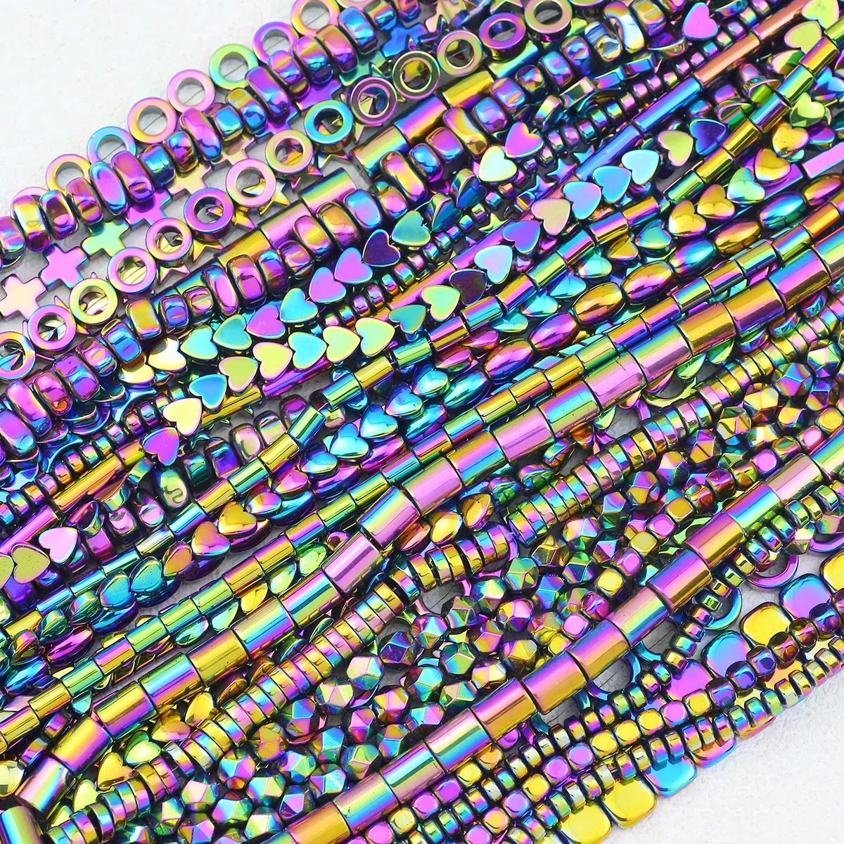 45 نمط ملون الهيماتيت الطبيعي جولة مربع القلب ستار غير النظامية فضفاض حجر الخرز لصنع المجوهرات القلائد سوار ذاتي الصنع #4