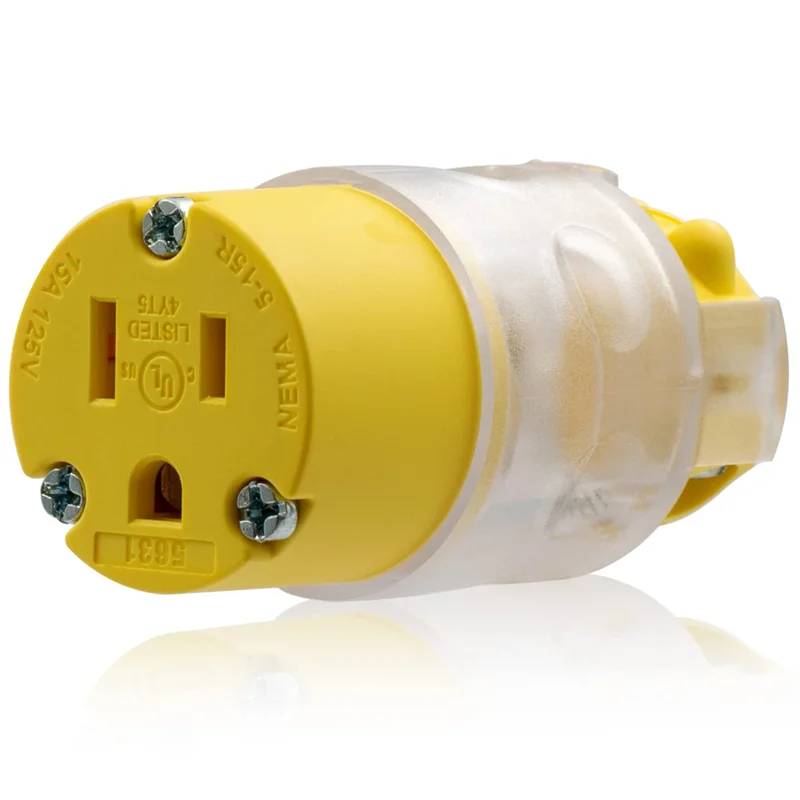 

ABWZ-Lighted 15Amp 125Volt NEMA 5-15R, 2-полюсный 3-проводной заземляющий стандарт США электрический разъем с прямым лезвием, замена Outl