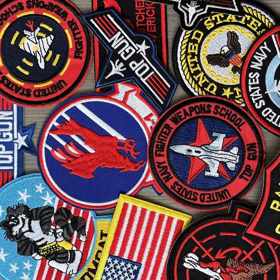 1-13Pcs Top Gun Tomcat Chapter American VF-1 Pilot Armband ironing Embroidery Patch For Sew Clothes Badge DIY Jacket Applique