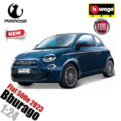 New Bburago 1:24 Fiat 500e 2023 Car Model Alloy Sports Car Die-cast Model Luxury Vehicle Collection Car Toys Racing Kid Gift