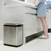 Smart Trash Bin Stainless Steel Automatic Sensing Living Room Bedroom Kitchen Silent Opening Closing Dustbin Smart Wastebasket