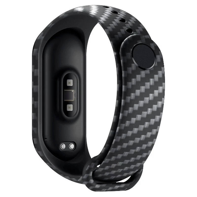 Bracelet de rechange en fibre de carbone pour montre de sport Xiaomi, bracelet en silicone, bracelet pour Mi Band 6, 5, 4, 3