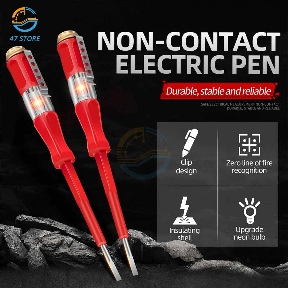 Electrical Tester Pen Voltage Indicator Test Pencil Test Screwdriver 100-500V Neon Bulb Non-contact Insulation Circuit Test Pen