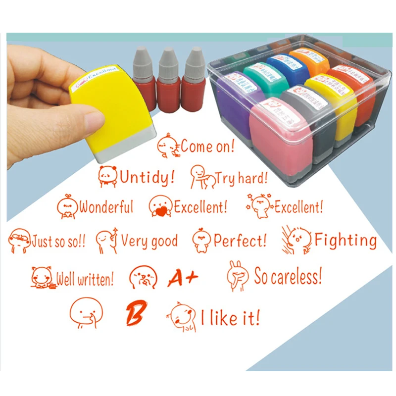 Teacher Stamp Great Job School Teachers Self Inking Praise Reward Classroom Motivation Comment Scrapbooking Stamps Craft Supply