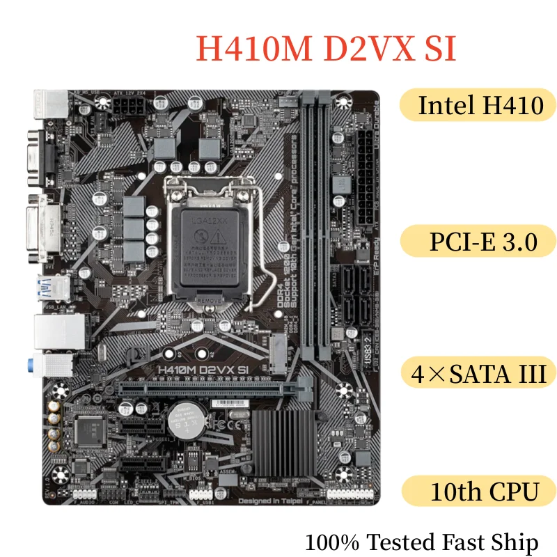 

For Gigabyte H410M D2VX SI Motherboard 64GB LGA 1200 DDR4 Micro ATX Mainboard 100% Tested Fast Ship