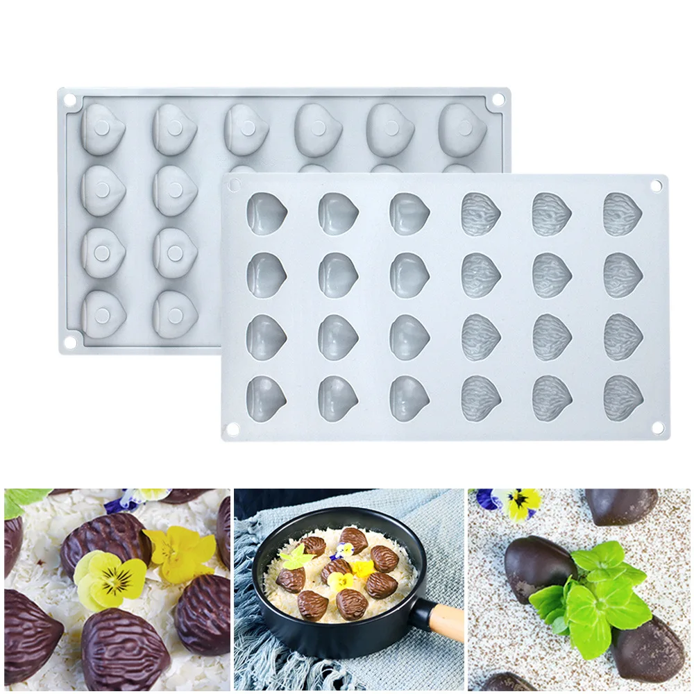 Chestnut Raspberry Peanut Mushroom Silicone Mold For Chocolate Epoxy Resin Coasters Sugar Craft Baking Cake Lace Decoration Tool