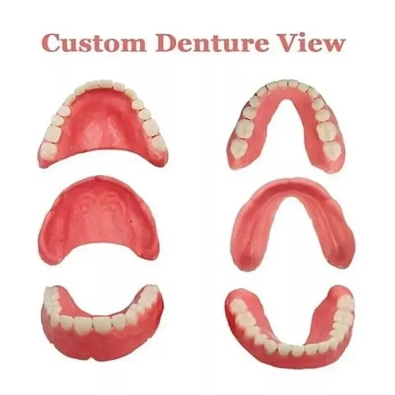 Cubierta Dental Personalizable para el Cuidado de Prótesis, Dentaduras Postizas Superiores e Inferiores de Plástico Preformadas, Juego de Dientes Falsos de Resina Dental