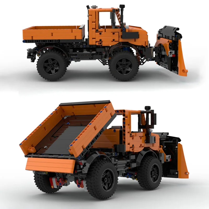 1264Pcs Technical Unimog U1400 Snowplow MOC Building Blocks Assemble Bricks DIY Model Toys Modified from 42126 Ford F-150 Raptor