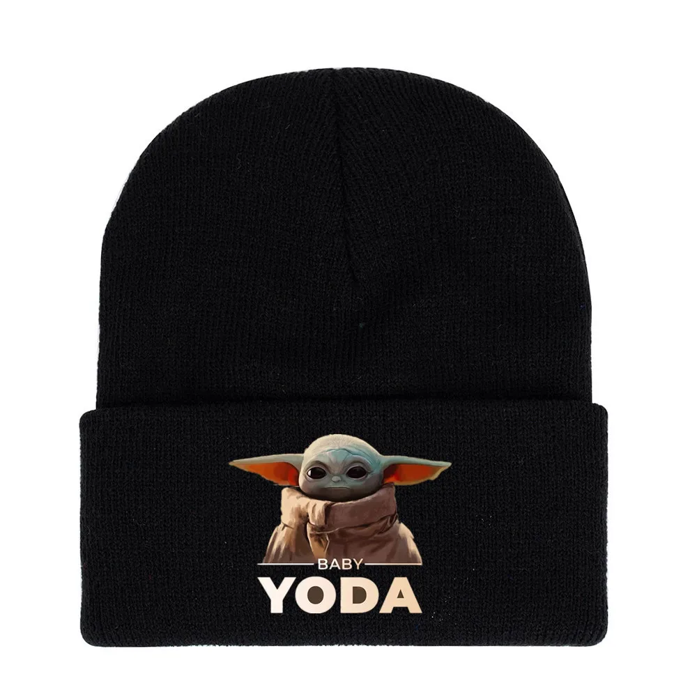 Disney Cartoon Anime Star Wars Kawaii Yoda Knitted Hat Beanie Caps Skullies Beanies Ski Cap Bonnet Hats Winter Warm Outdoor