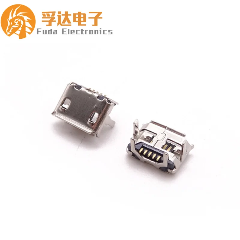For MICRO 5P Horn Female Seat, Horn on Board 4.85 Outer 7.2 Pitch Four-Pin Plate - Foot Length 2.0