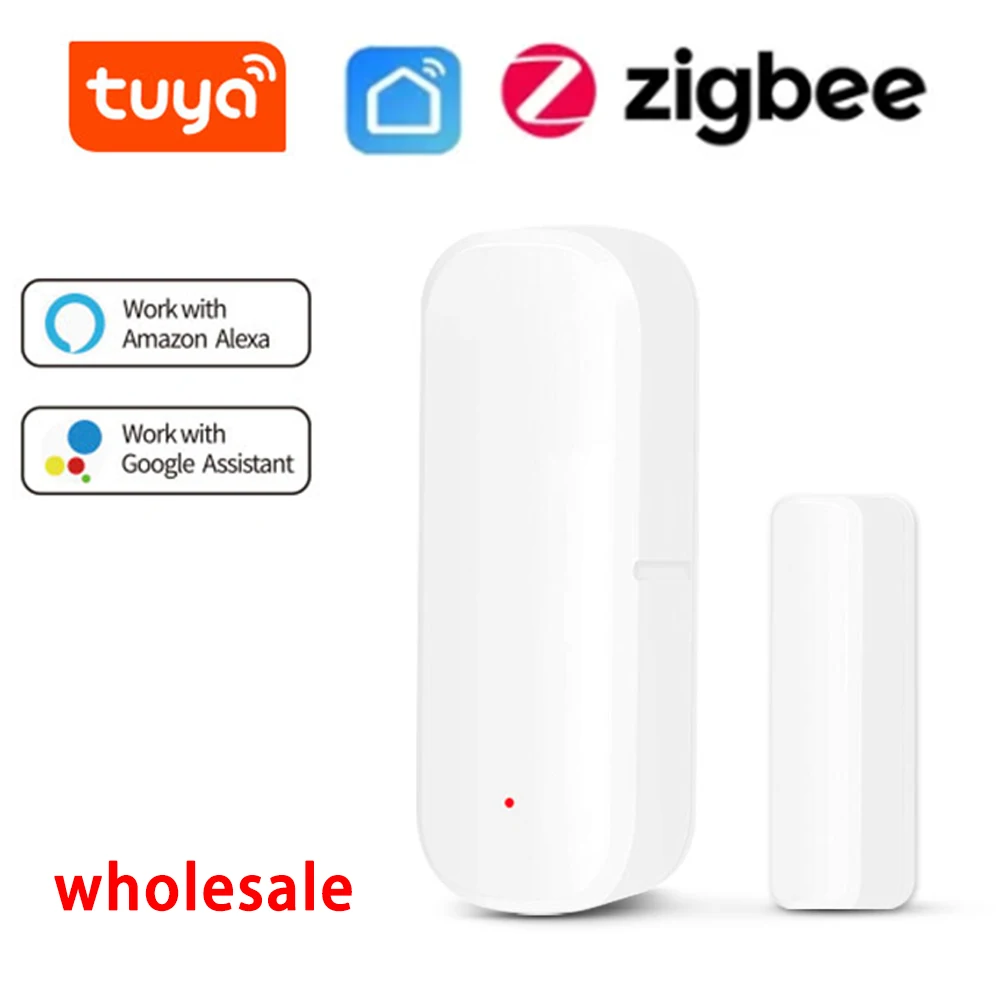 wholesale ZigBee Door Window Sensor Detector Tuya Smart Life App Home Security Protection Alarm System For Alexa GoogleAssistant