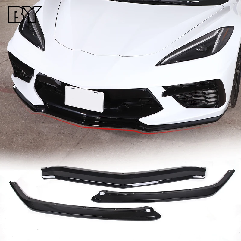 Car Front Shovel Lip Bumper Windproof Spoiler Modified Accessories For Chevrolet Corvette C8 2020-2023 (Unfit for Z06 version)