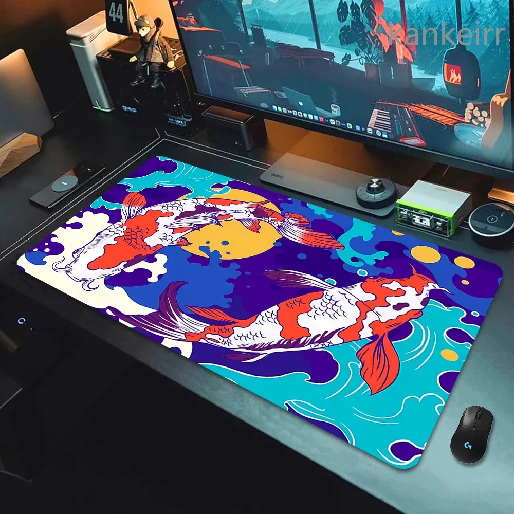 Gaming Mouse Pads Koi Taichi Neutral Table Mats Computer Mousepad Company Big Deskmat 90x40 Large Gamer Mousepads Fish Mouse Mat