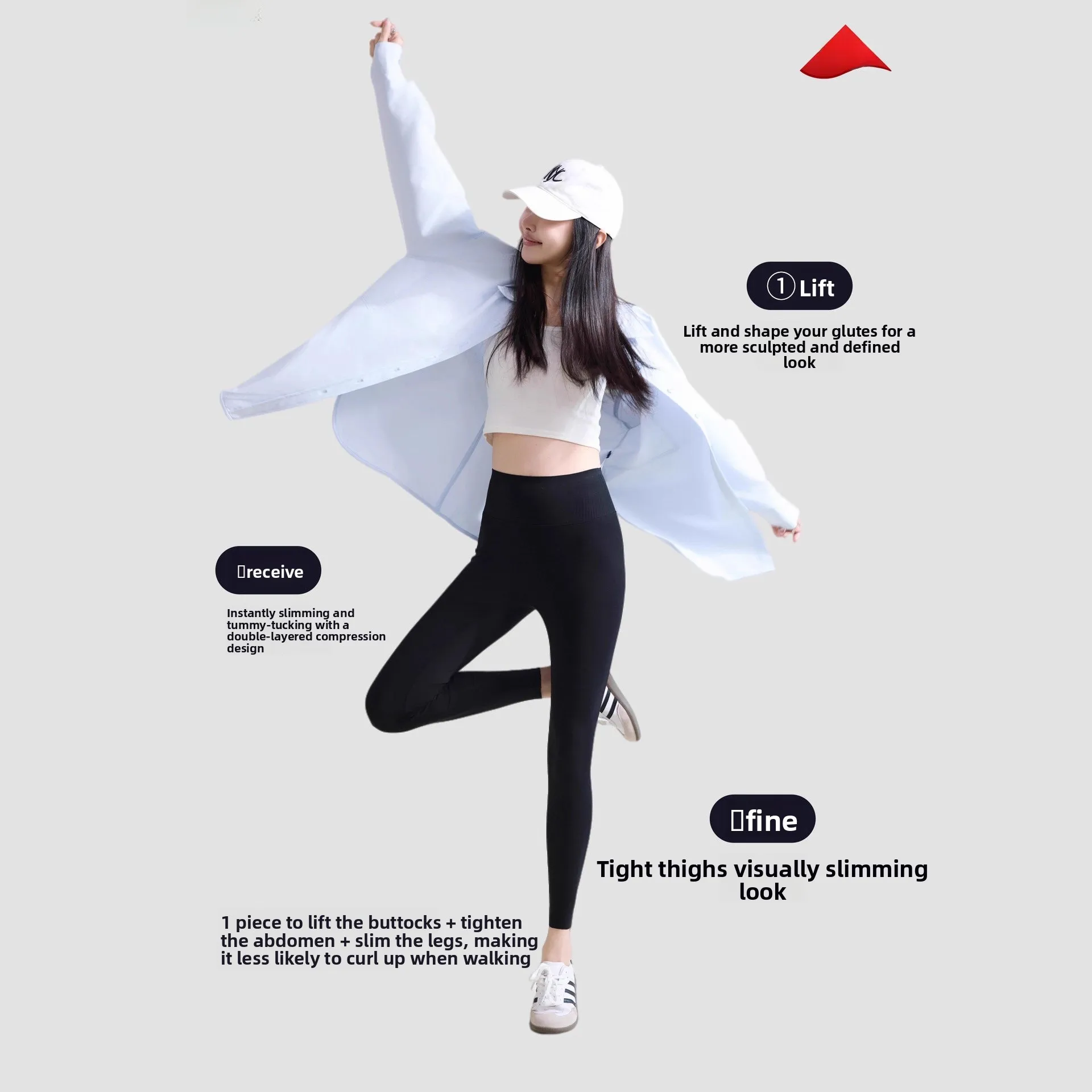 กางเกงโยคะเอวสูงผ้าฝ้ายผสมไลคร่าบางเบาสำหรับฤดูใบไม้ร่วง ช่วยกระชับหน้าท้อง ยกกระชับสะโพก ทรง 9 ส่วน สำหรับผู้หญิง