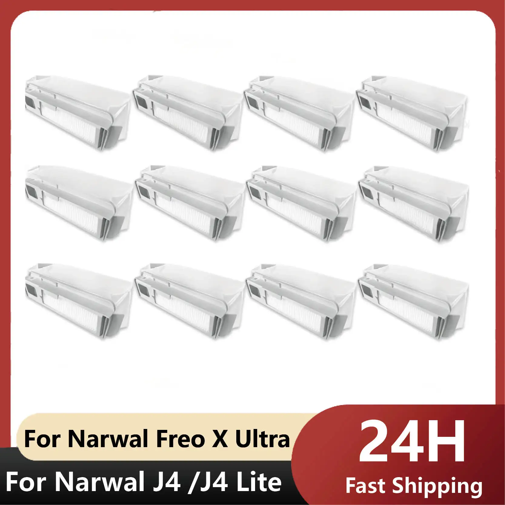 Fit For Narwal Freo X Ultra / J4 Accessories Parts Roller Side Brush Mop Cloth Dust Bag Filter Ag+ Sterilization Module Silver