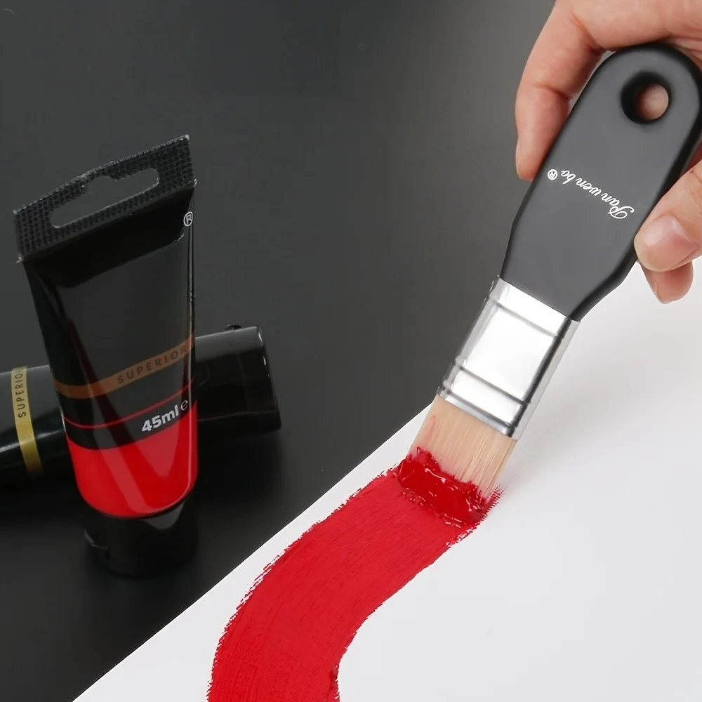 1/3 قطعة فرشاة لوحية فرشاة طلاء نايلون فرشاة رسم خشبية للغواش ألوان مائية طلاء زيتي أكريليك طلاء جدران لوازم فنية #4