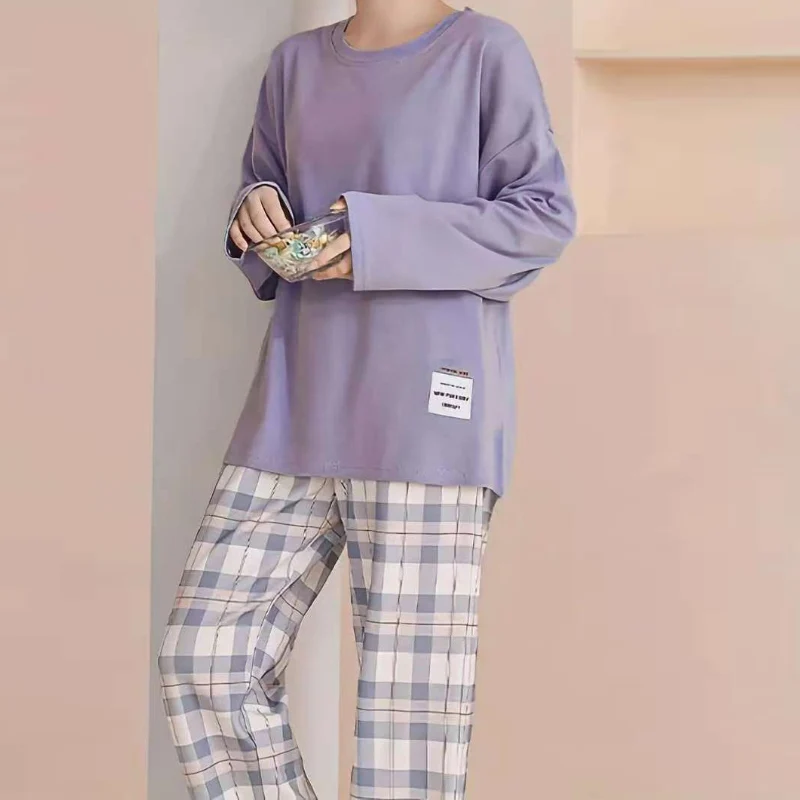 2-Piece Long-sleeved Trousers In Autumn And Winter, Sanded And Thickened Pajamas For Men And Women, Adolescent Home Clothes