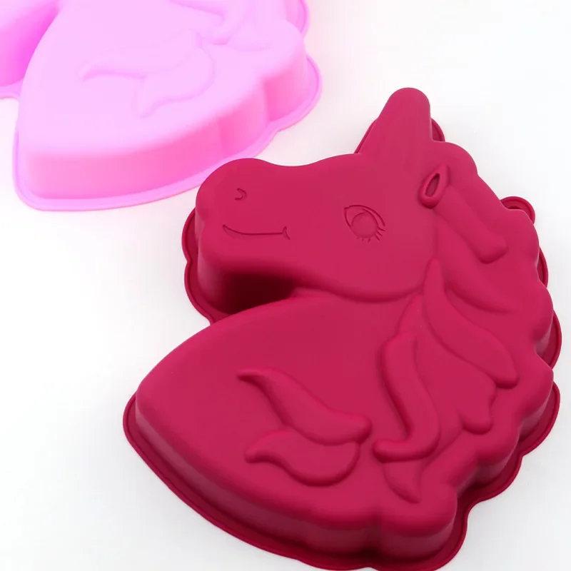 Large Unicorn Silicone Cake Mould Horse Shape Pizza Decorating  Mold  Baking Tool Handmade Clay Crafts