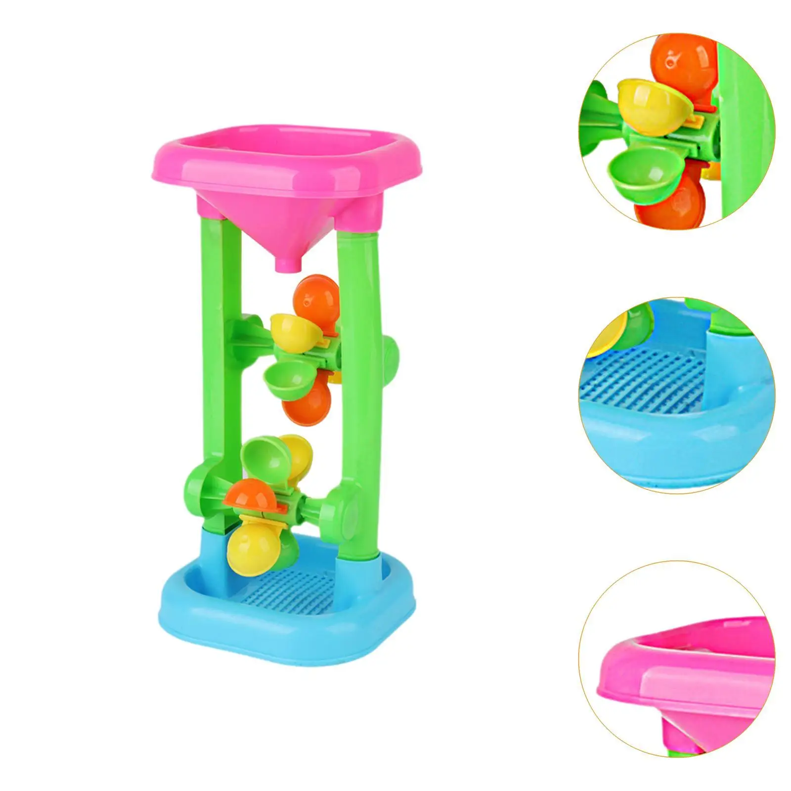 Kids Beach Sandbox Toys, Outdoor Beach Sand Hourglass Water Wheel Toy for Sandbox, Summer, Sand Table