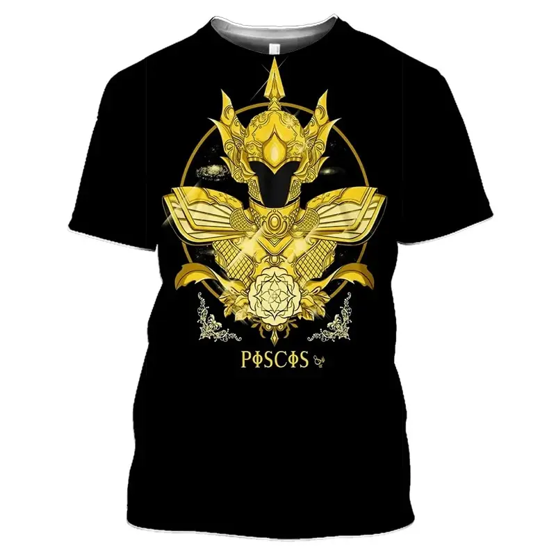 Sommer Saint Seiya Anime 3D-Druck T-Shirts für Männer und Frauen Lässige Mode Übergroße Kurzarm-T-Shirts Herren-Oberteile Männerkleidung – Detail 8