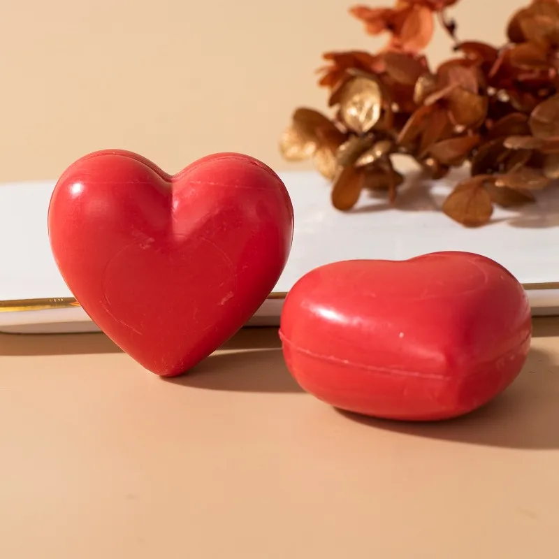 Heart Shaped Handmade Soap Cleaning and Cleansing Essential Oil Soap Deep Cleansing Without Damaging Skin Rich Foam