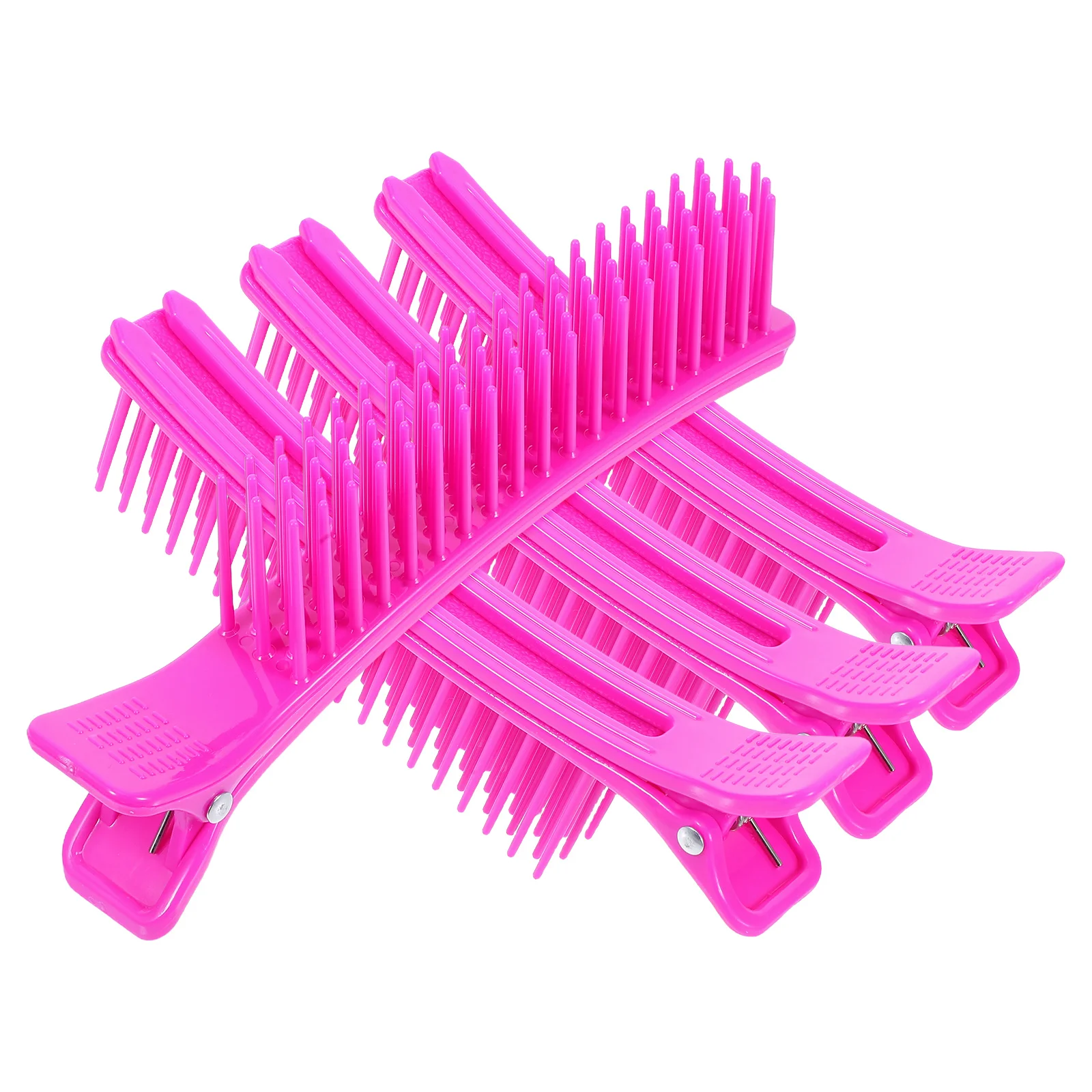 

4pcs Purple Sectioning Clips Fine Hair Dyeing Hair Sectioning Clips For Women Partition Styling Plastic Nonslip Comb Salon Home