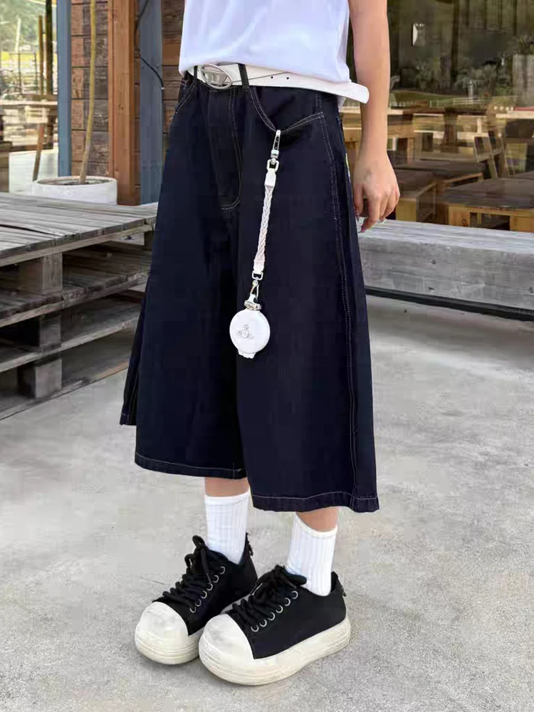 PBAP Y2k قوس قزح رسالة المرأة فضفاض الجينز الجورت الأسود غسل أوفست طباعة منخفضة الارتفاع عادية واسعة الساق الدنيم السراويل خمر الشارع الشهير