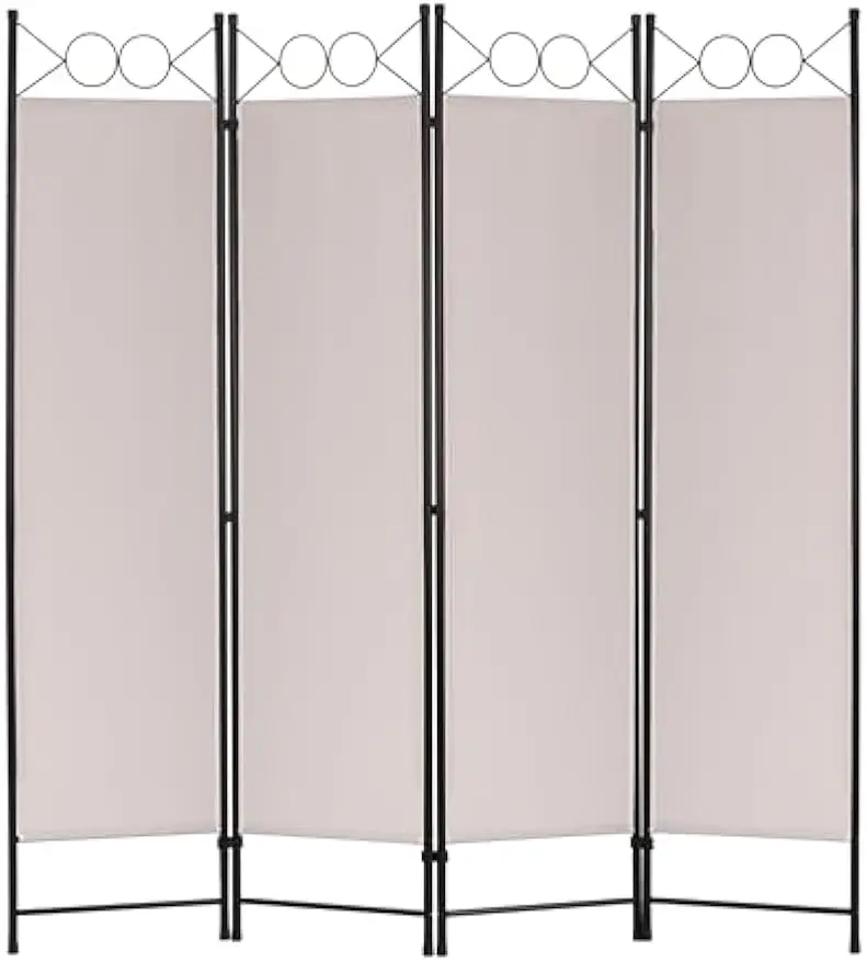

4-Panel Folding Room Divider Screen, 6FT Portable Partition for Bedroom Office Dorm Privacy