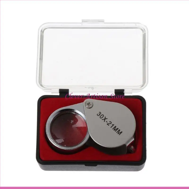 E06B Gioielli Diamond Eye Lupe Lumpier Nicchia tripletta vetro Gioiellieri 30x21mm
