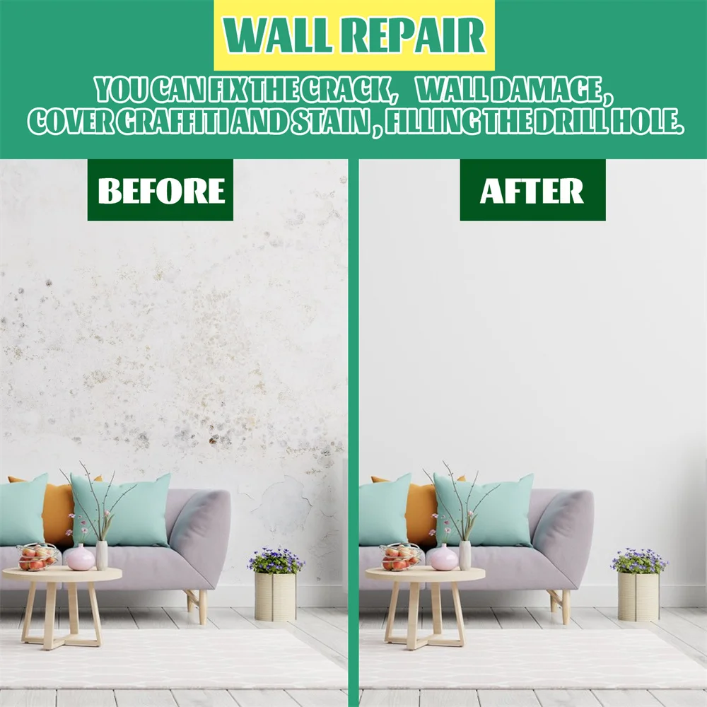 20g/100g Wall Repair Paste Mouldproof Wall Crack Wall Mending Agent Paint Nail Hole Quick-Drying Restore Cream With Scraper