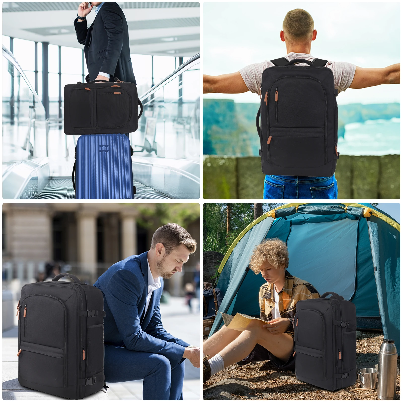 Extra large capacity travel bag luggage backpack airline backpack can expand the extension space