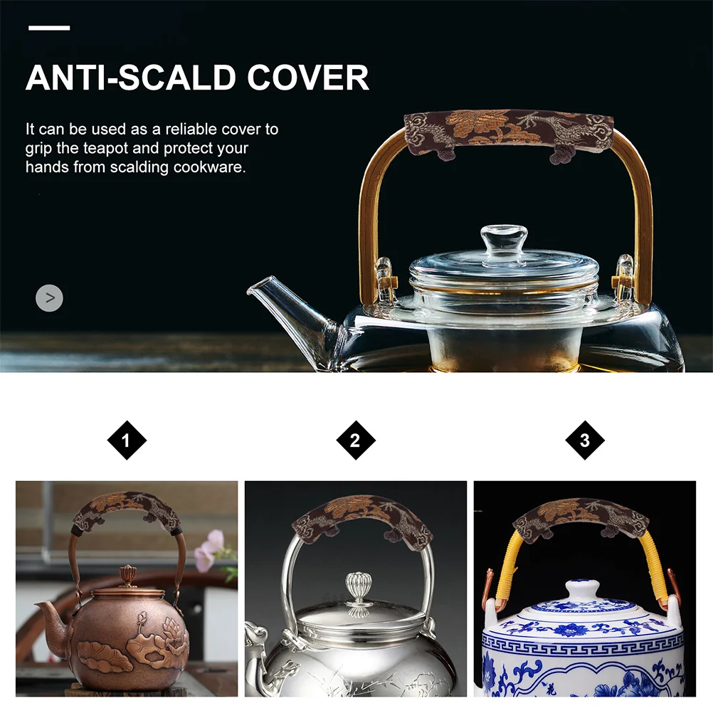 

2pcs Teapot Handle Cover Anti-Scald Cloth Heat Insulation Sleeve For Kettle Kitchen Use Protection Accessory