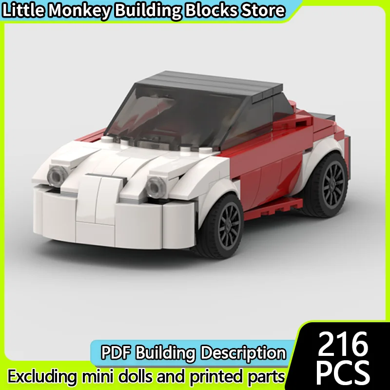 Speed Racing Car Model MOC Building Bricks Classic City Flitzer Sedan Modular Technology Children Holiday Gift Assemble Toy Suit