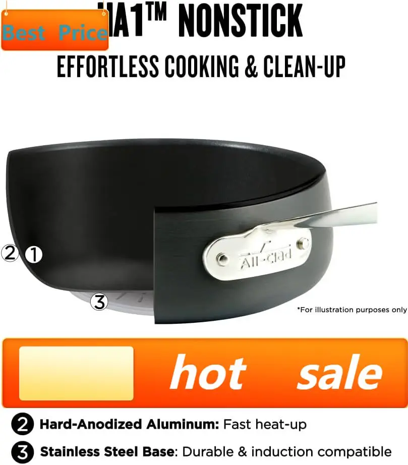 

hot-sellingHA1 Hard Anodized Nonstick Fry Pan 12 Inch Induction Oven Broiler Safe 500F, Lid Safe 350F Pots and Pans, Cookware Bl