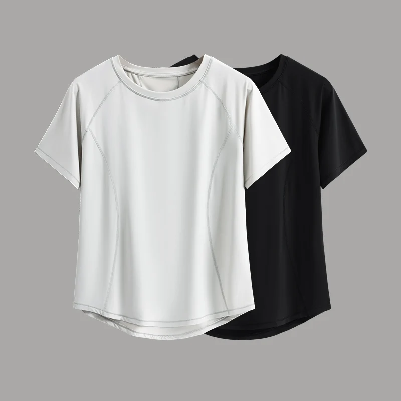 PHIGEER Women's Quick Dry Running T-Shirt Short Sleeve Gym Fitness Top Breathable Yoga Shirt Sportswear Athletic Training Wear