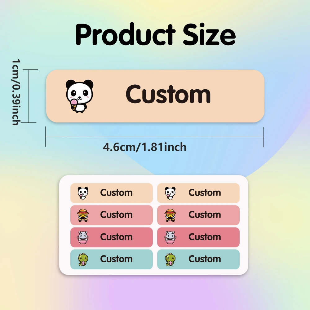 42/84pc animals Custom Name Stickers Custom Tag Customized Label Textbook Stickers For School Stationery, Books, Water Cups