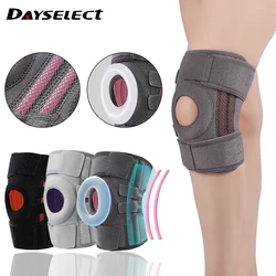 1Pc Adjustable Knee Pads Patella Brace Kneepad EVA Spring Basketball Running Compression Knee Support Sports Volleyball Tennis