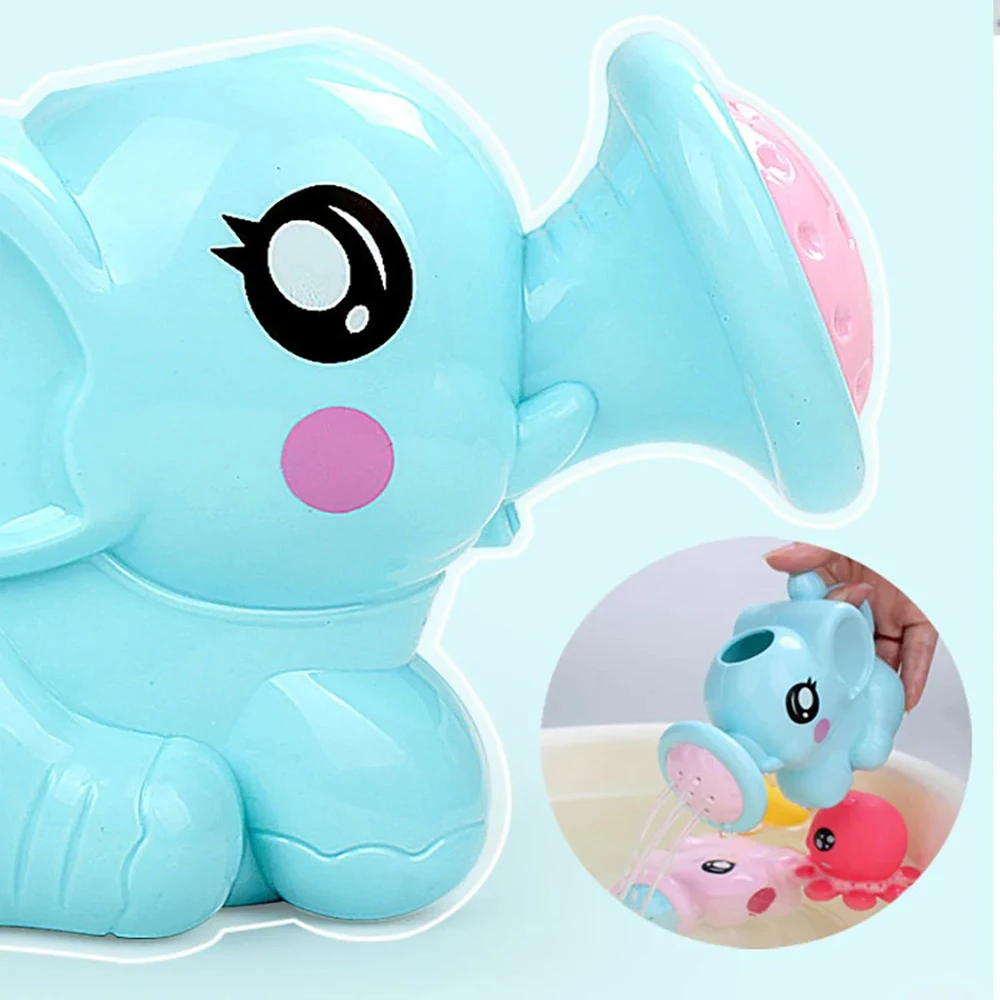 Kids Elephant Watering Pot Bath Toy Cartoon Plastic Kettle Bath Shower Tool Baby Bathroom Toy for Children Summer Bath Sprinkler