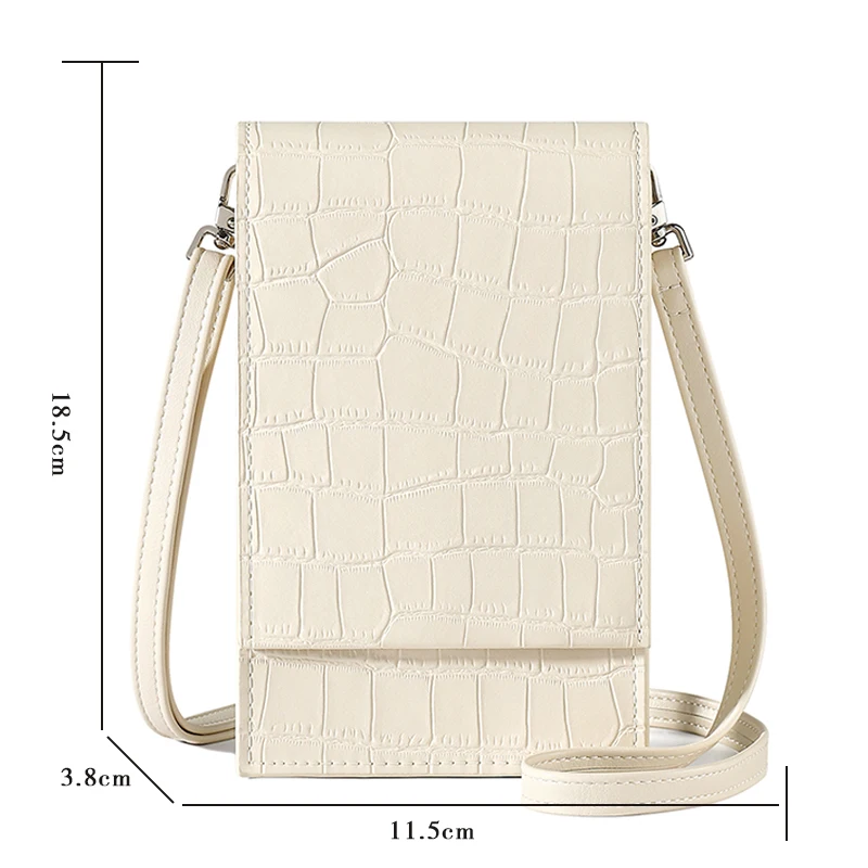 Bolsa Crossbody de couro PU para mulheres, Shopper de telefone, bolsas femininas, marca, nova moda, 2023