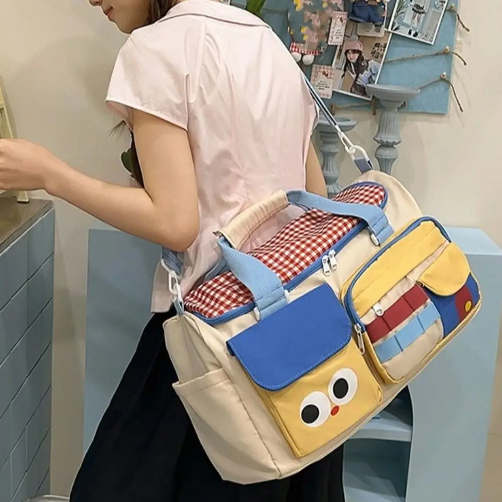 

Large Capacity Dopamine Travel Bag Oxford Dedicated Shoe Compartment Travel Duffle Bag Water-resistant Multiple Pockets