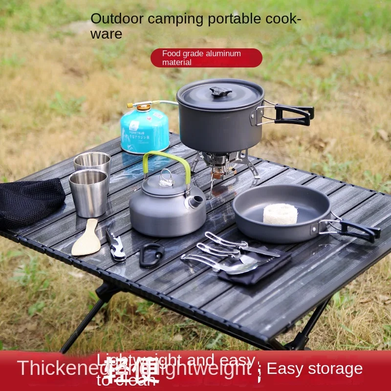 Hxl Outdoor Cookware Camping Cookware Camping Supplies Complete Collection of Equipment Teapot Kettle