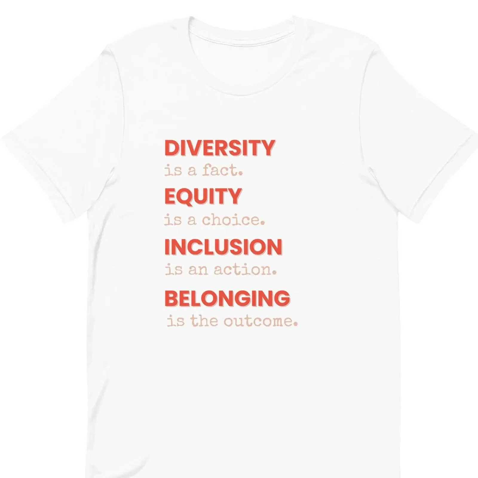 Diversité, équité, inclusion, sentiment de pertinence, t-shirt classique vintage, unisexe, polyvalent, légèrement extensible, respirant, graphique