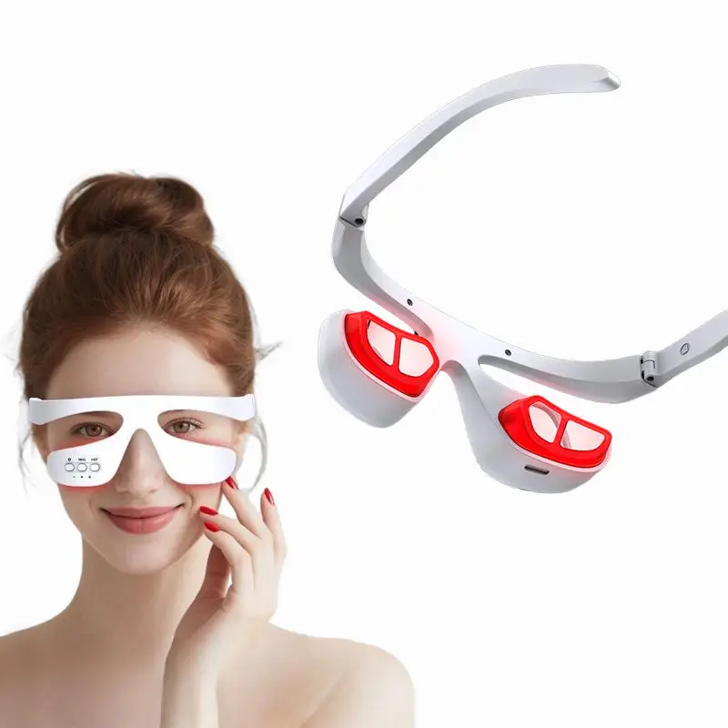 Dispositivo per la cura degli occhi a microcorrente EMS per lifting oculare 3D Impacco caldo Cerchi scuri Dispositivo per la rimozione delle rughe Sollevamento della pelle Alleviare la tensione degli occhi