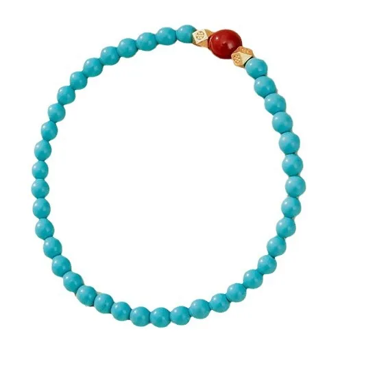 Premium 2025 Neo Chinese Turquoise Bracelet Niche Light Luxury Women Exquisite Design Hand Jewelry Fashion Collectible Craft